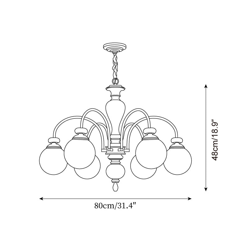Valene Multi Arm Wood Chandelier