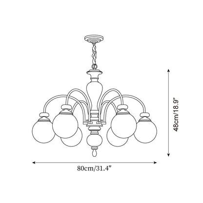 Valene Multi Arm Wood Chandelier