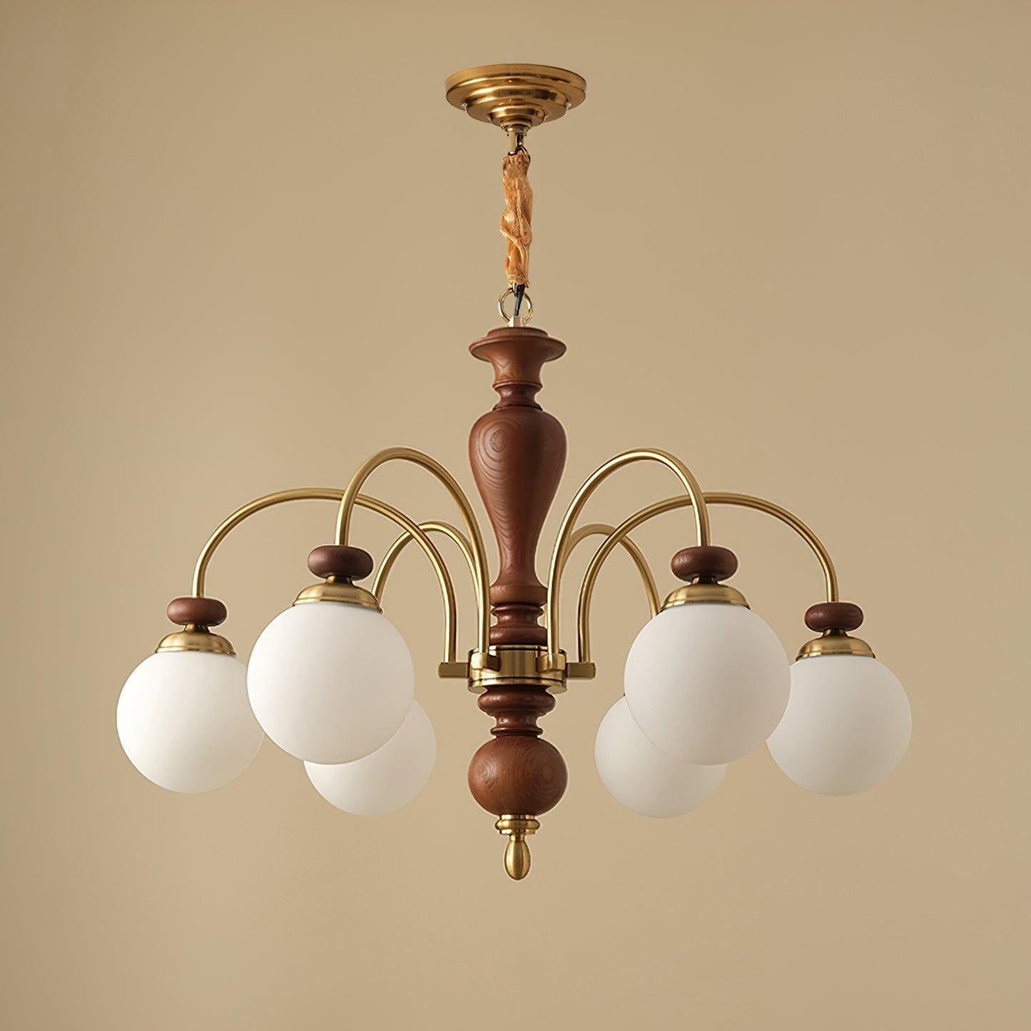 Valene Multi Arm Wood Chandelier