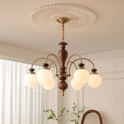 Valene Multi Arm Wood Chandelier