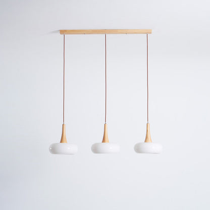 Tavira Glass Wood Pendant Light