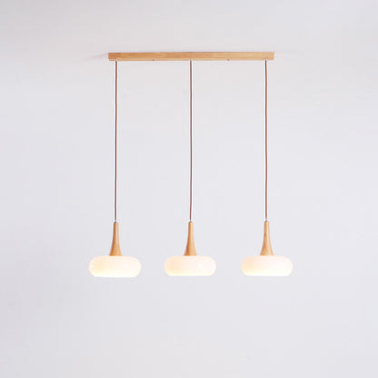 Tavira Glass Wood Pendant Light
