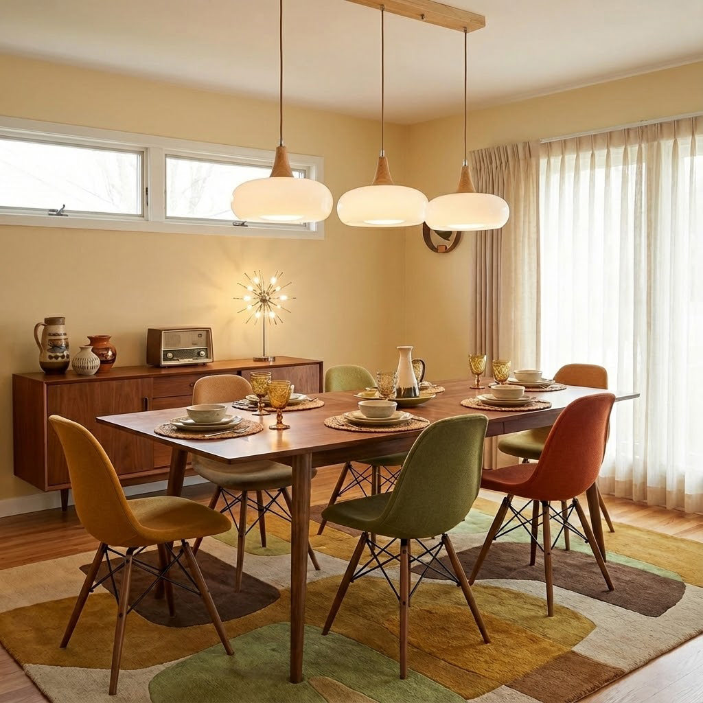 Tavira Glass Wood Pendant Light