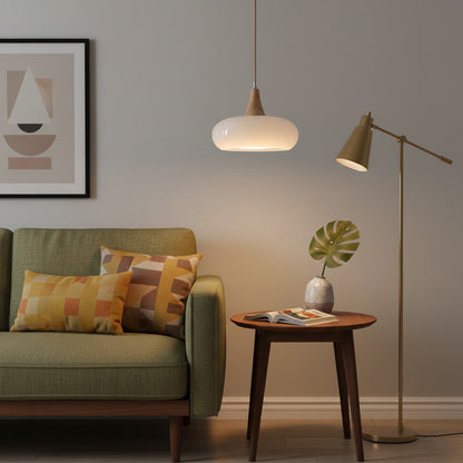 Tavira Glass Wood Pendant Light