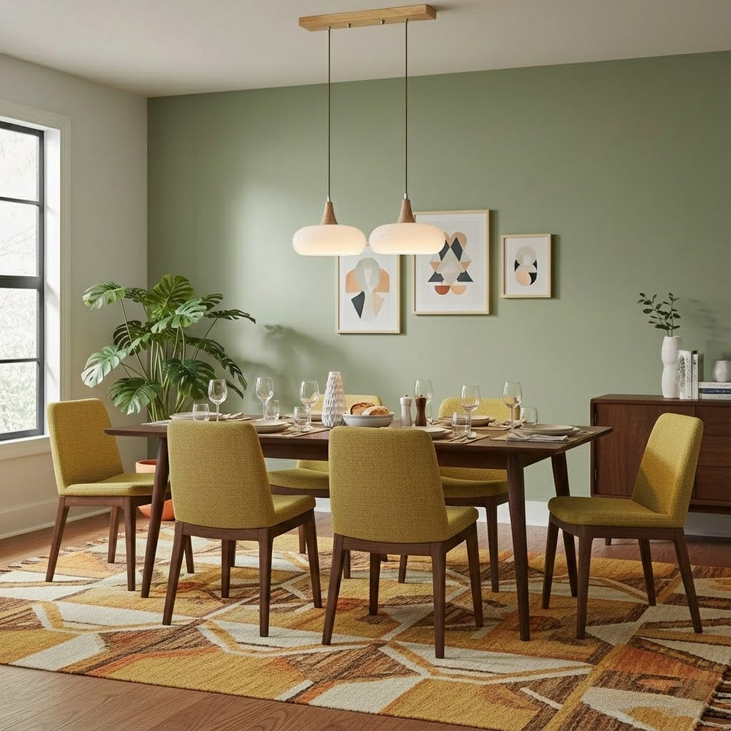 Tavira Glass Wood Pendant Light