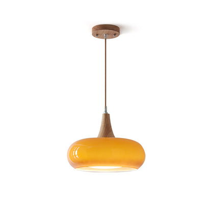 Tavira Glass Wood Pendant Light