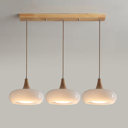 Tavira Glass Wood Pendant Light