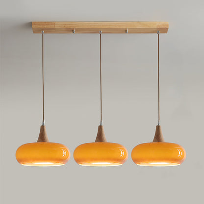 Tavira Glass Wood Pendant Light