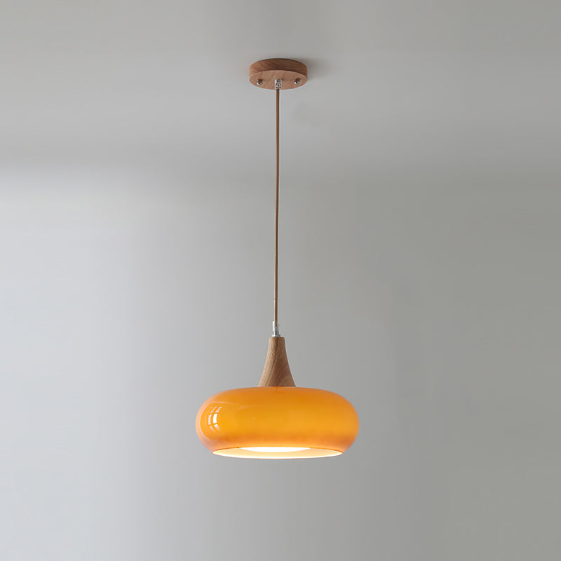 Tavira Glass Wood Pendant Light