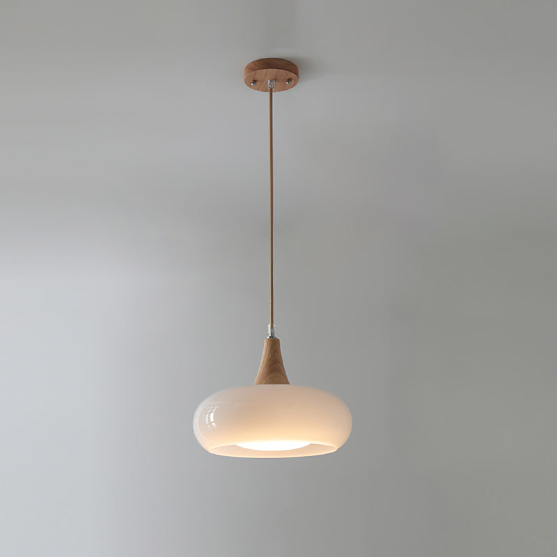 Tavira Glass Wood Pendant Light