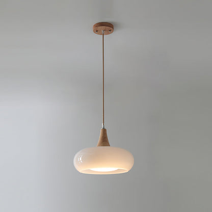 Tavira Glass Wood Pendant Light