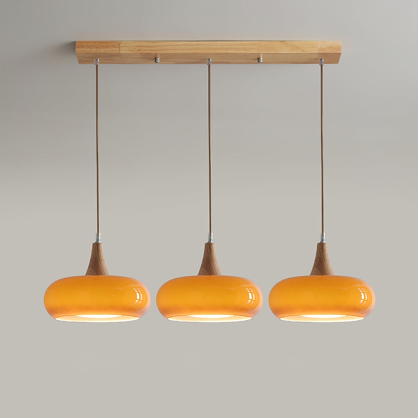 Tavira Glass Wood Pendant Light