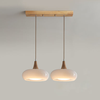 Tavira Glass Wood Pendant Light