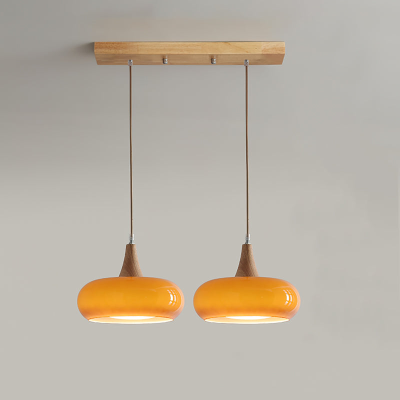 Tavira Glass Wood Pendant Light