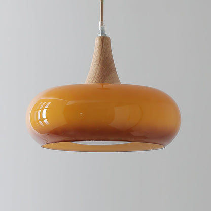 Tavira Glass Wood Pendant Light