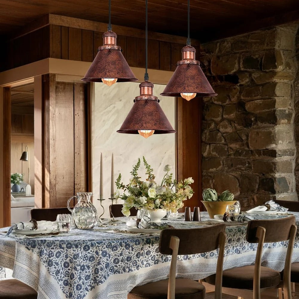 Hudson Rustic Metal Pendant Light