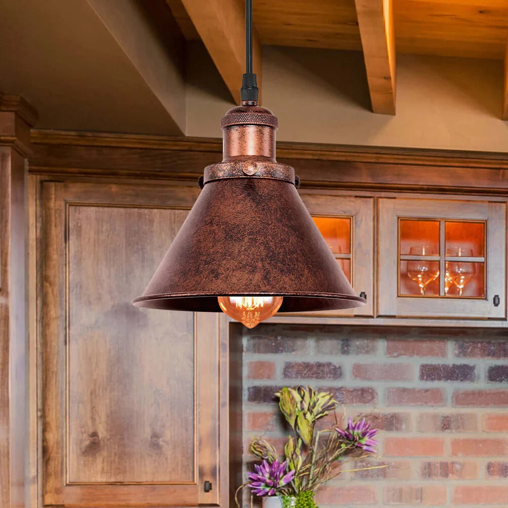 Hudson Rustic Metal Pendant Light