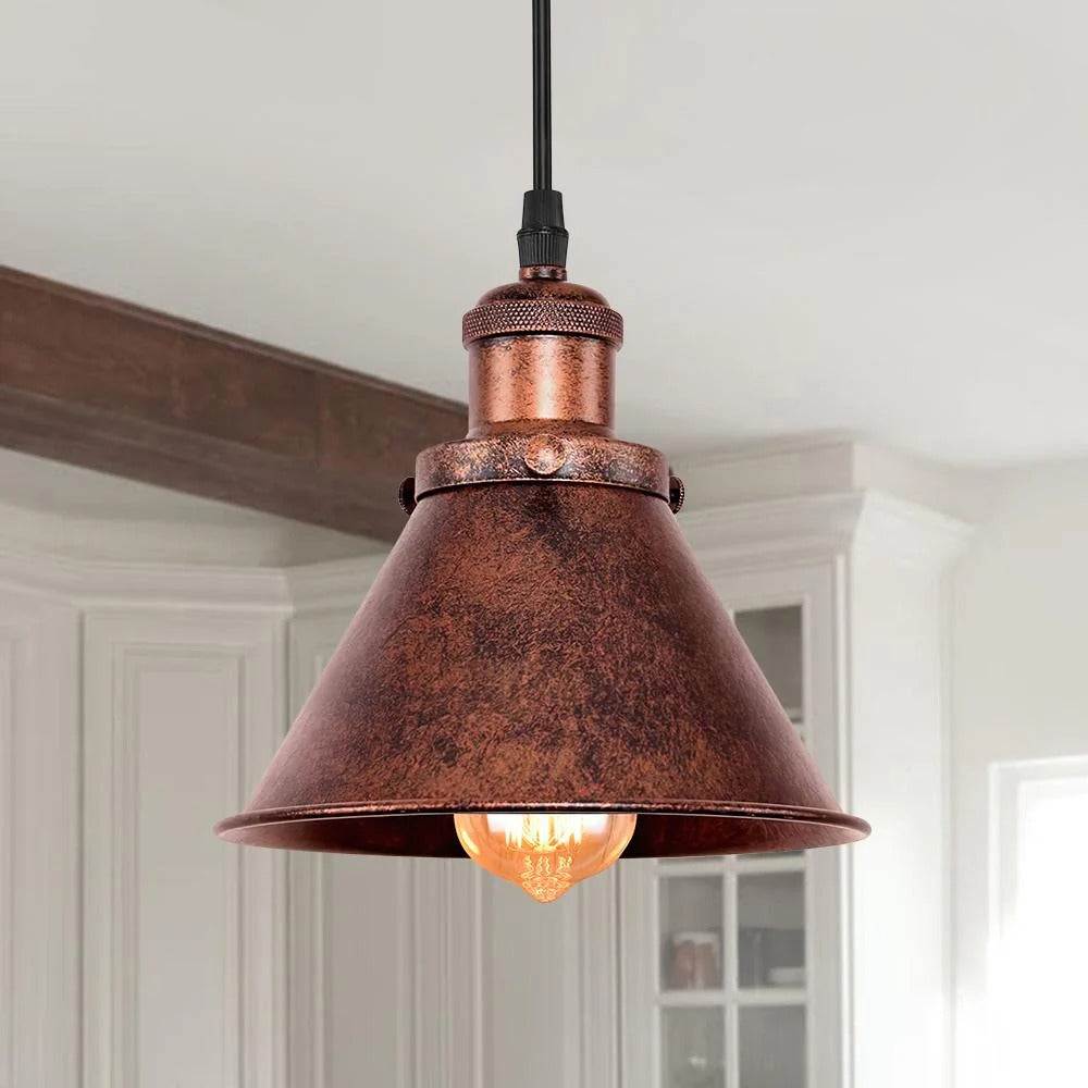 Hudson Rustic Metal Pendant Light