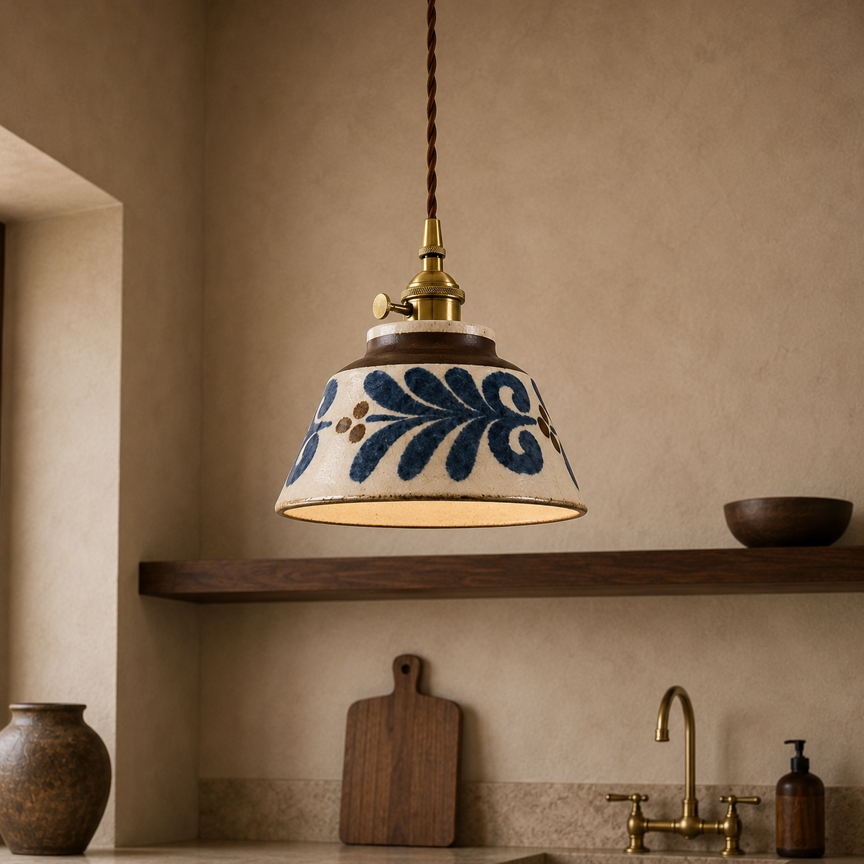 Hudson Vintage Ceramic Pendant Light
