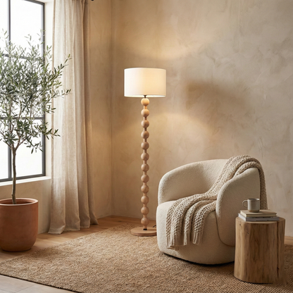 Colette Vintage Wood Floor Lamp