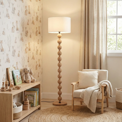 Colette Vintage Wood Floor Lamp