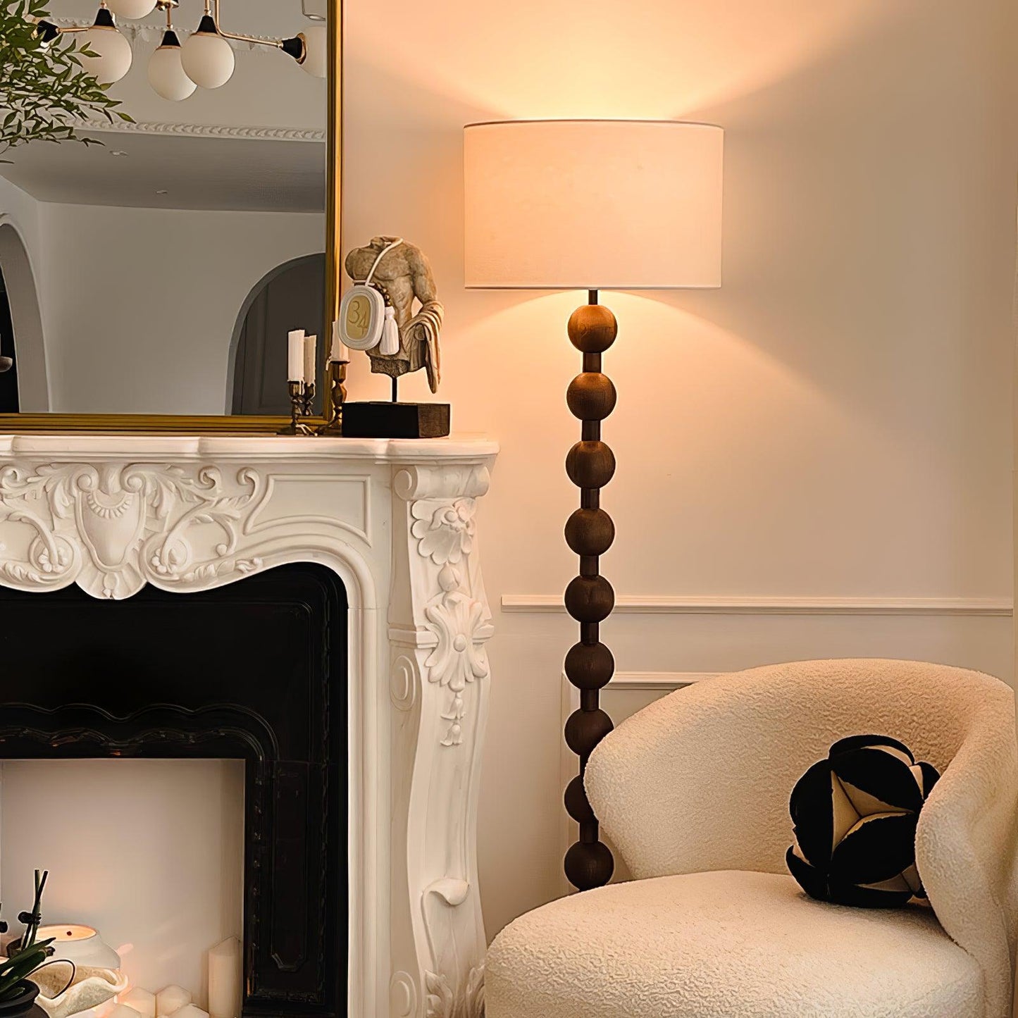 Colette Vintage Wood Floor Lamp