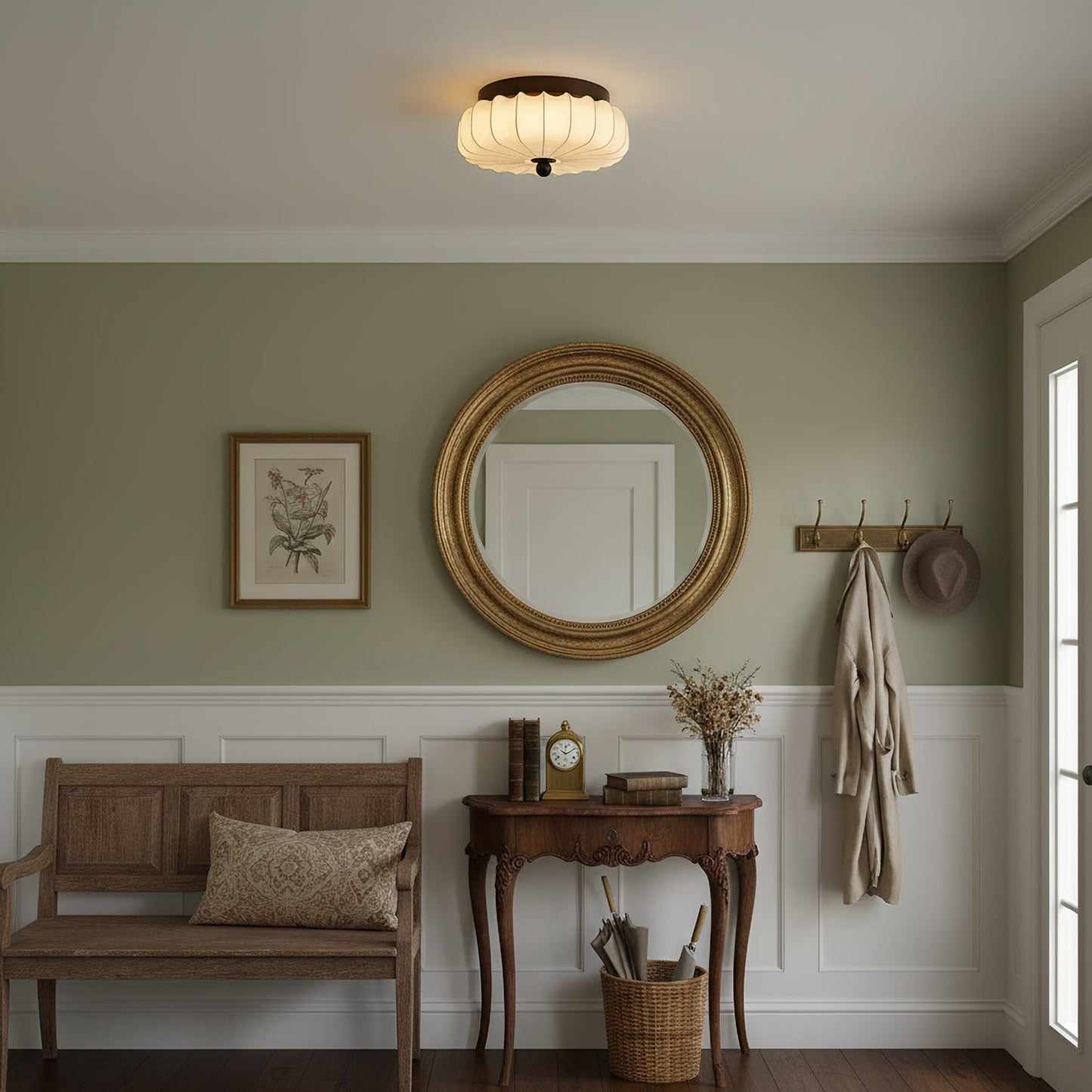 Lunelle Vintage Fabric Ceiling Light