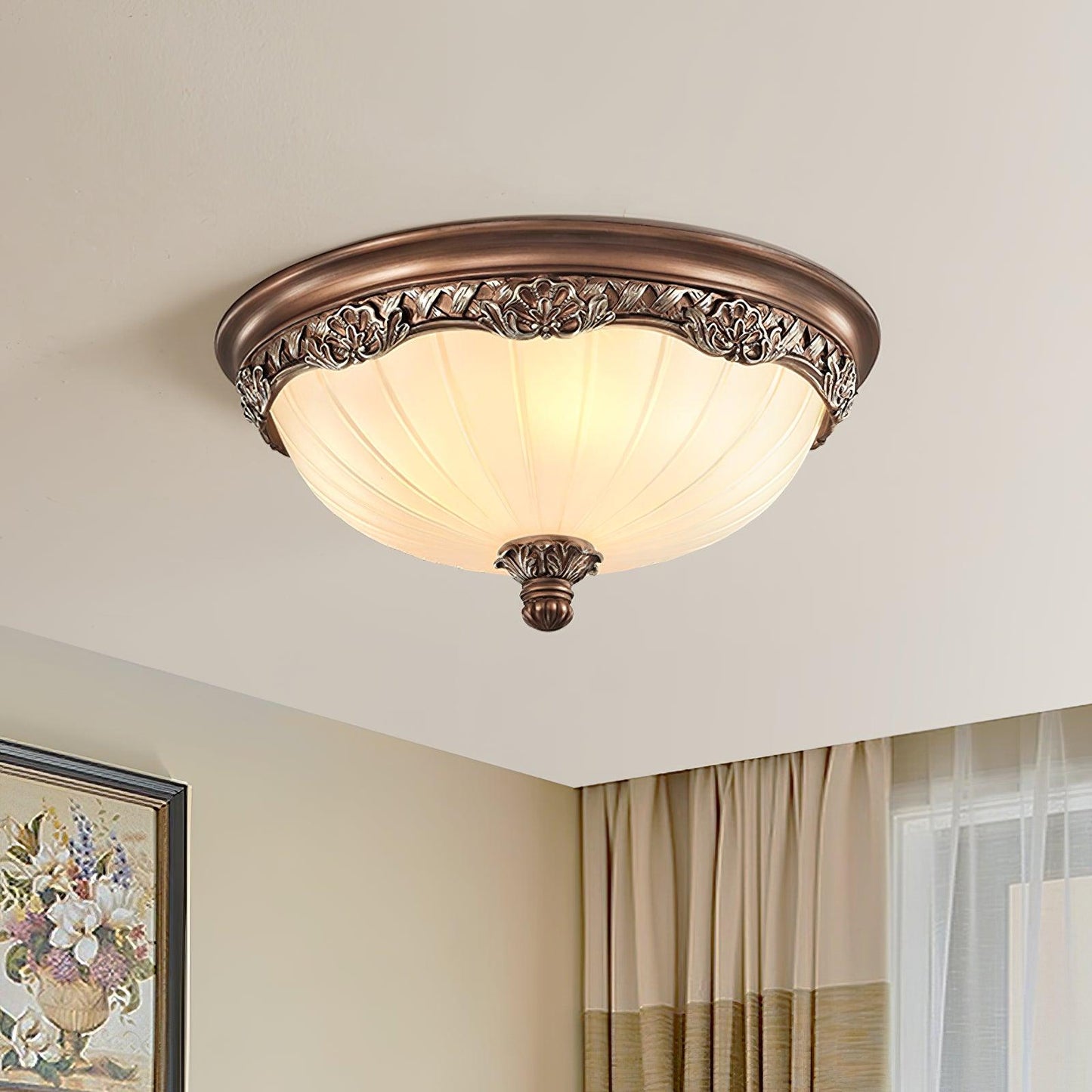 Hudson Vintage Flush Ceiling Light