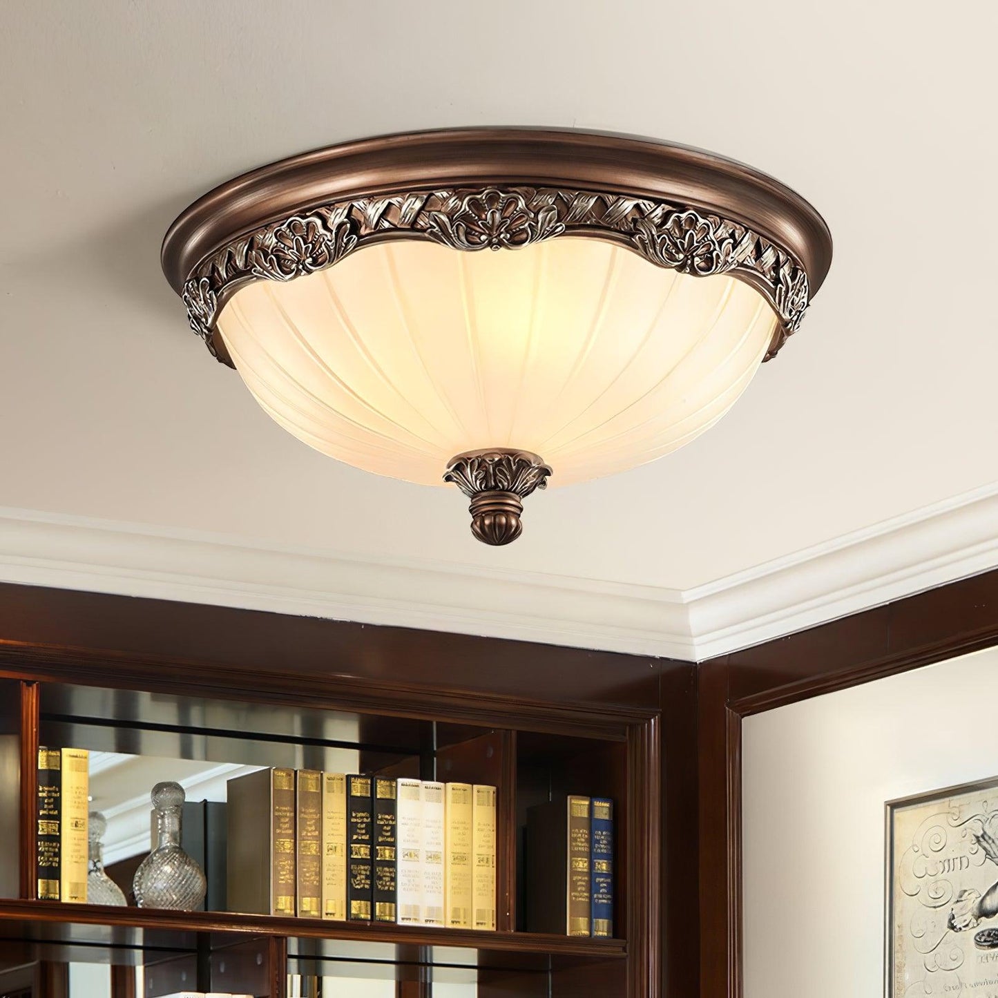 Hudson Vintage Flush Ceiling Light