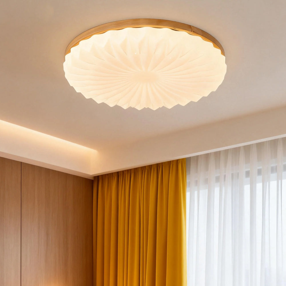 Selene Mid Century Wood Ceiling Light