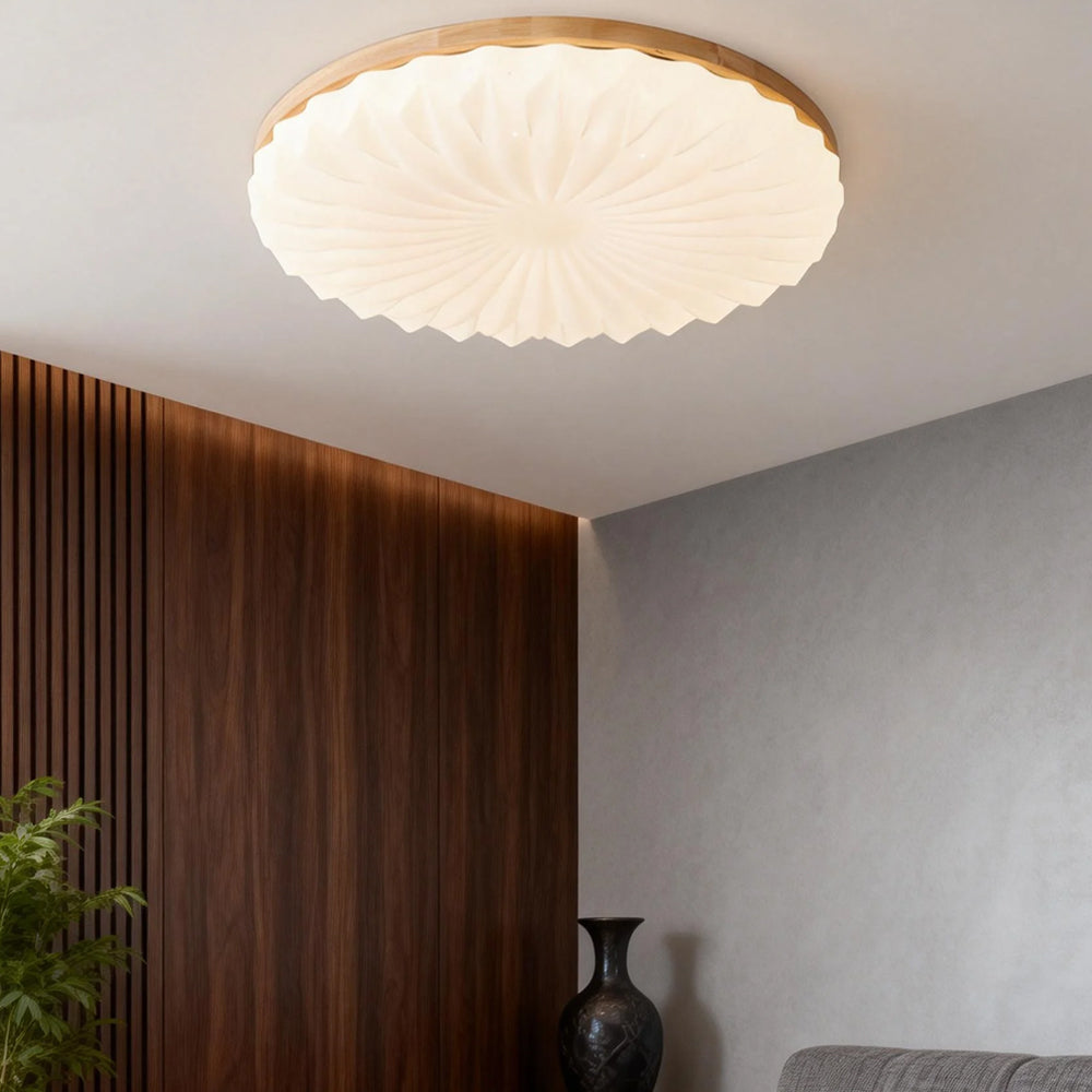 Selene Mid Century Wood Ceiling Light