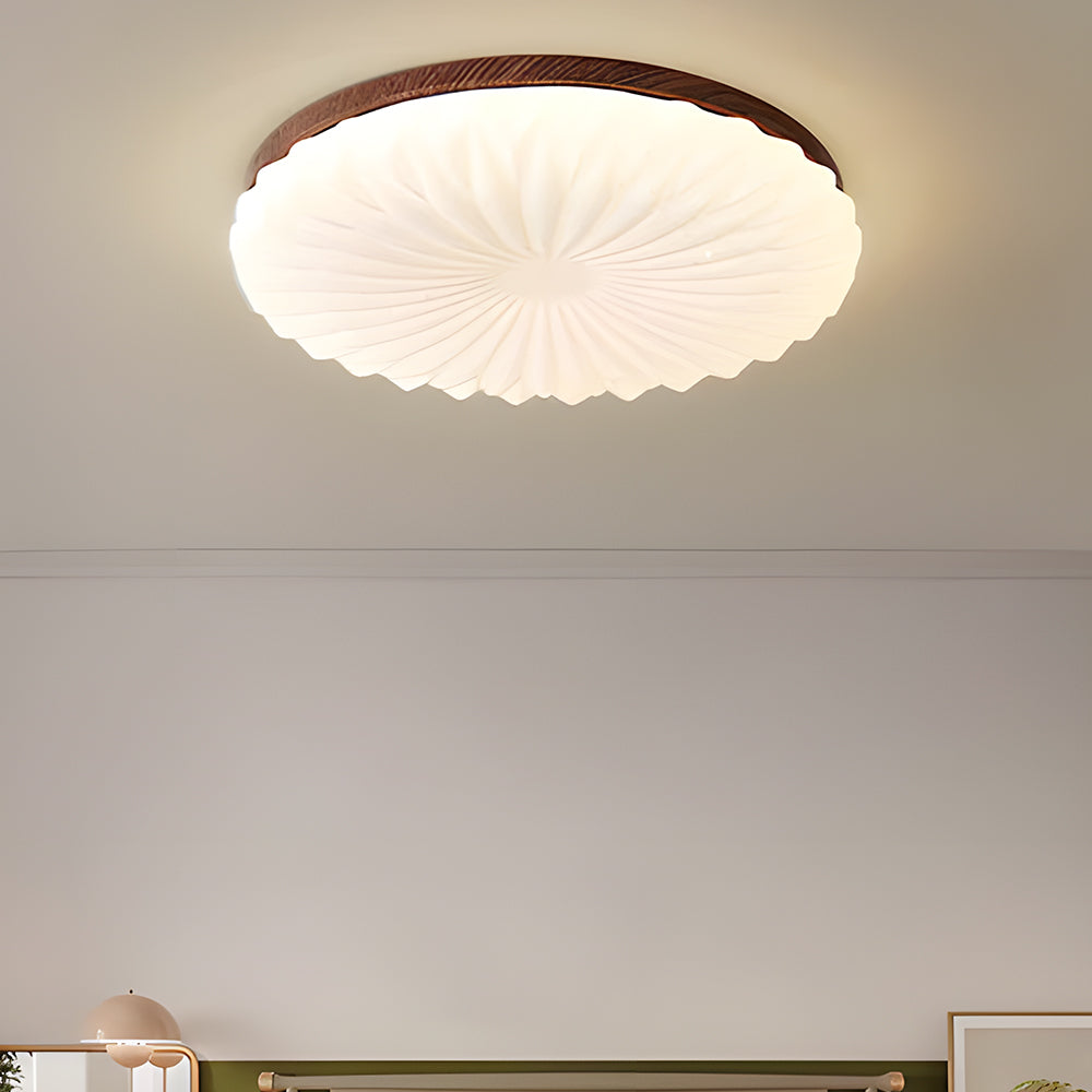 Selene Mid Century Wood Ceiling Light