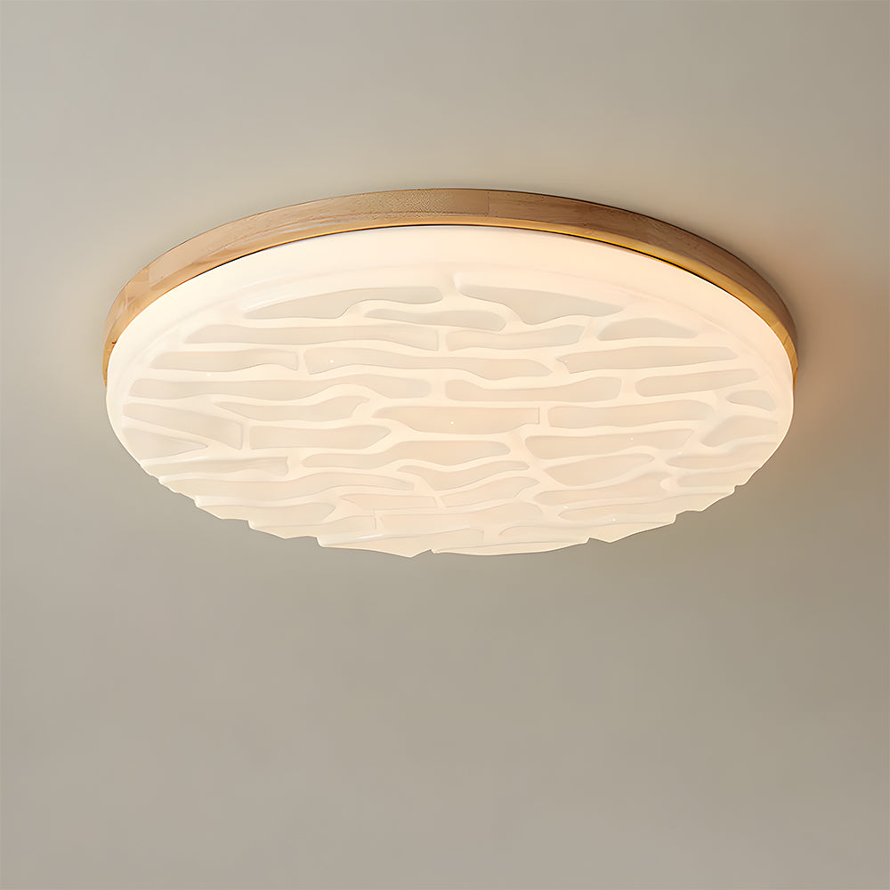 Selene Mid Century Wood Ceiling Light