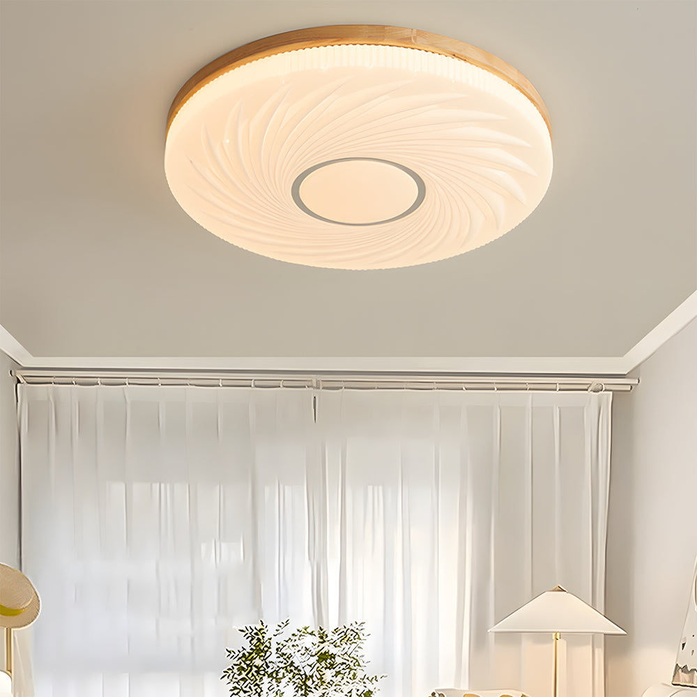 Selene Mid Century Wood Ceiling Light