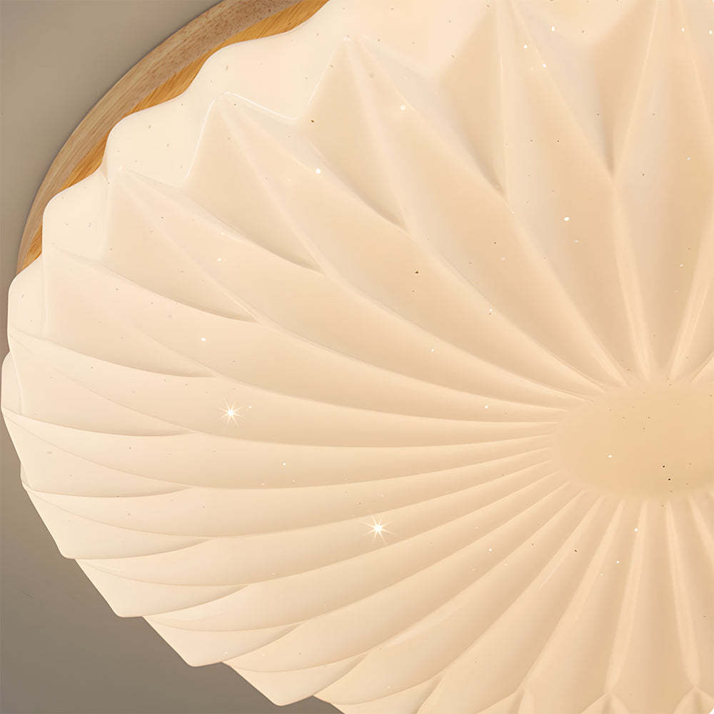 Selene Mid Century Wood Ceiling Light