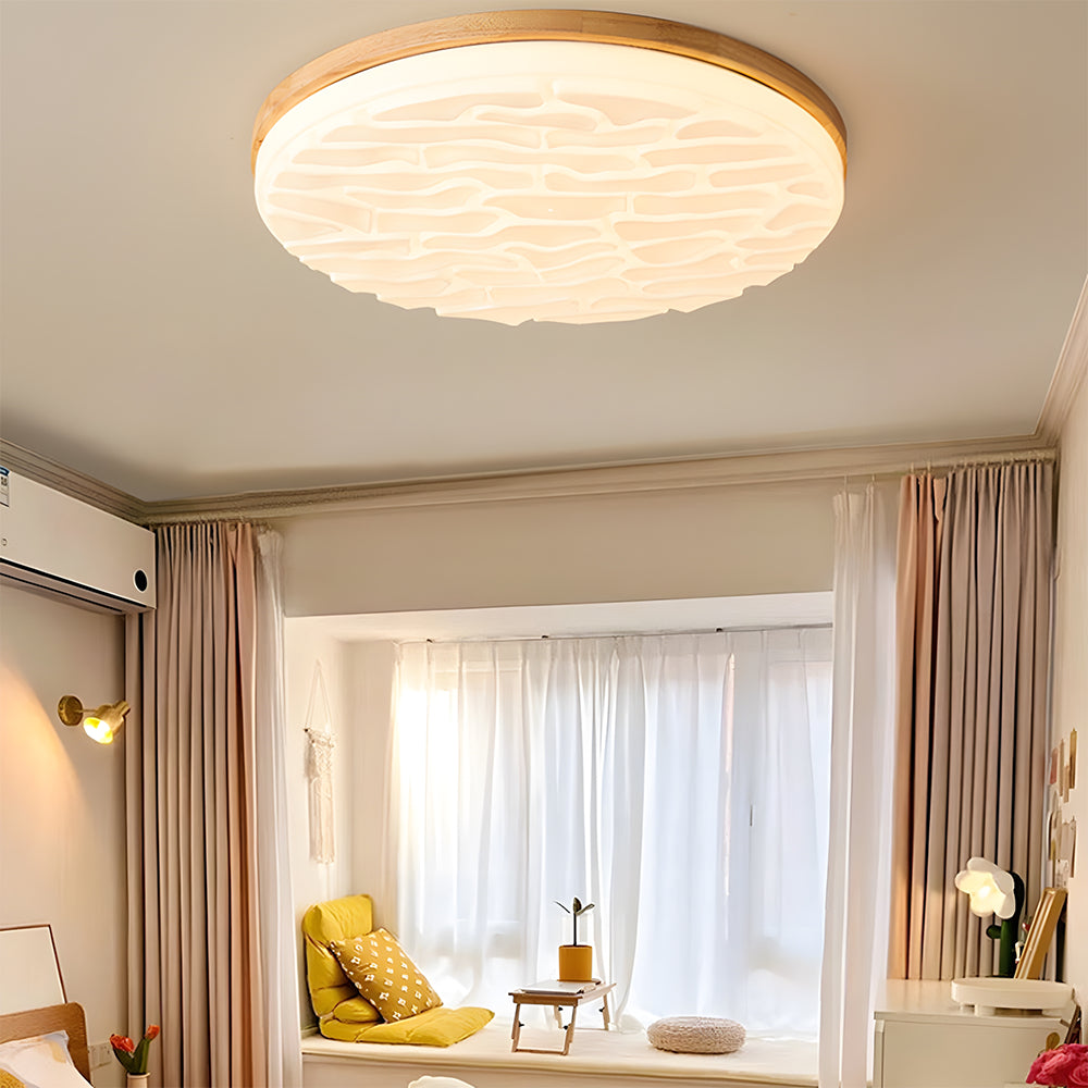 Selene Mid Century Wood Ceiling Light