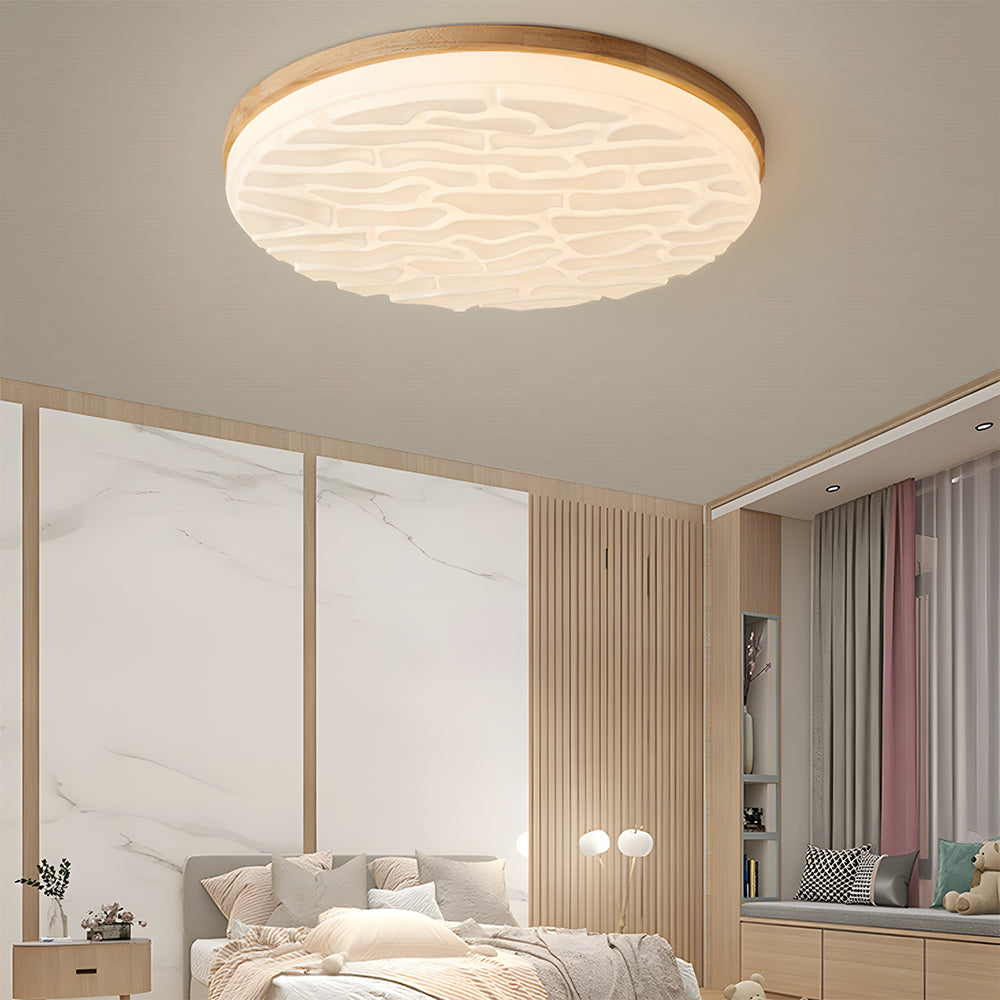 Selene Mid Century Wood Ceiling Light