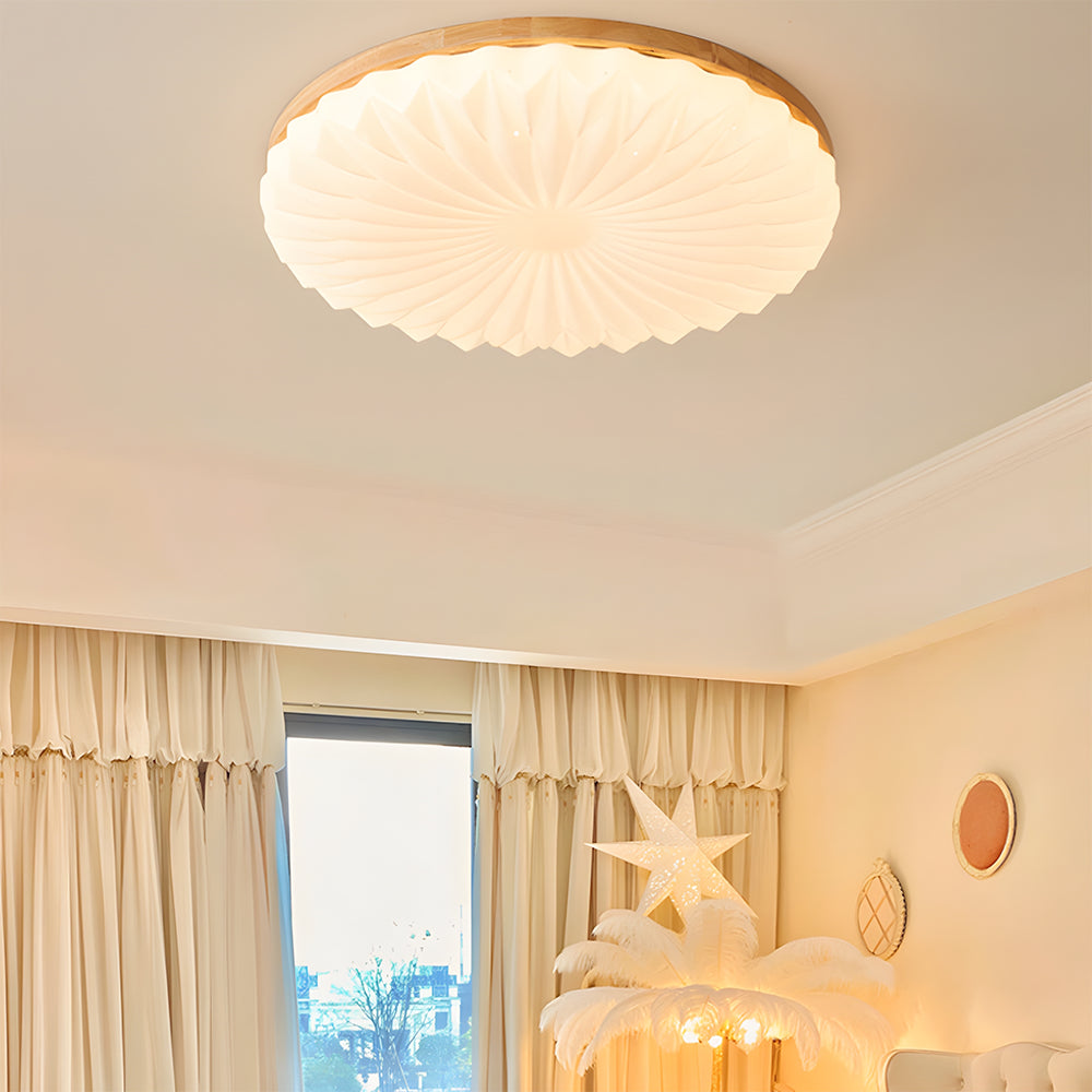Selene Mid Century Wood Ceiling Light