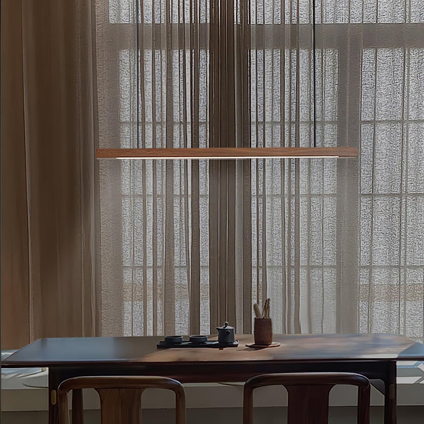 Eldran Linear Wooden Pendant Light