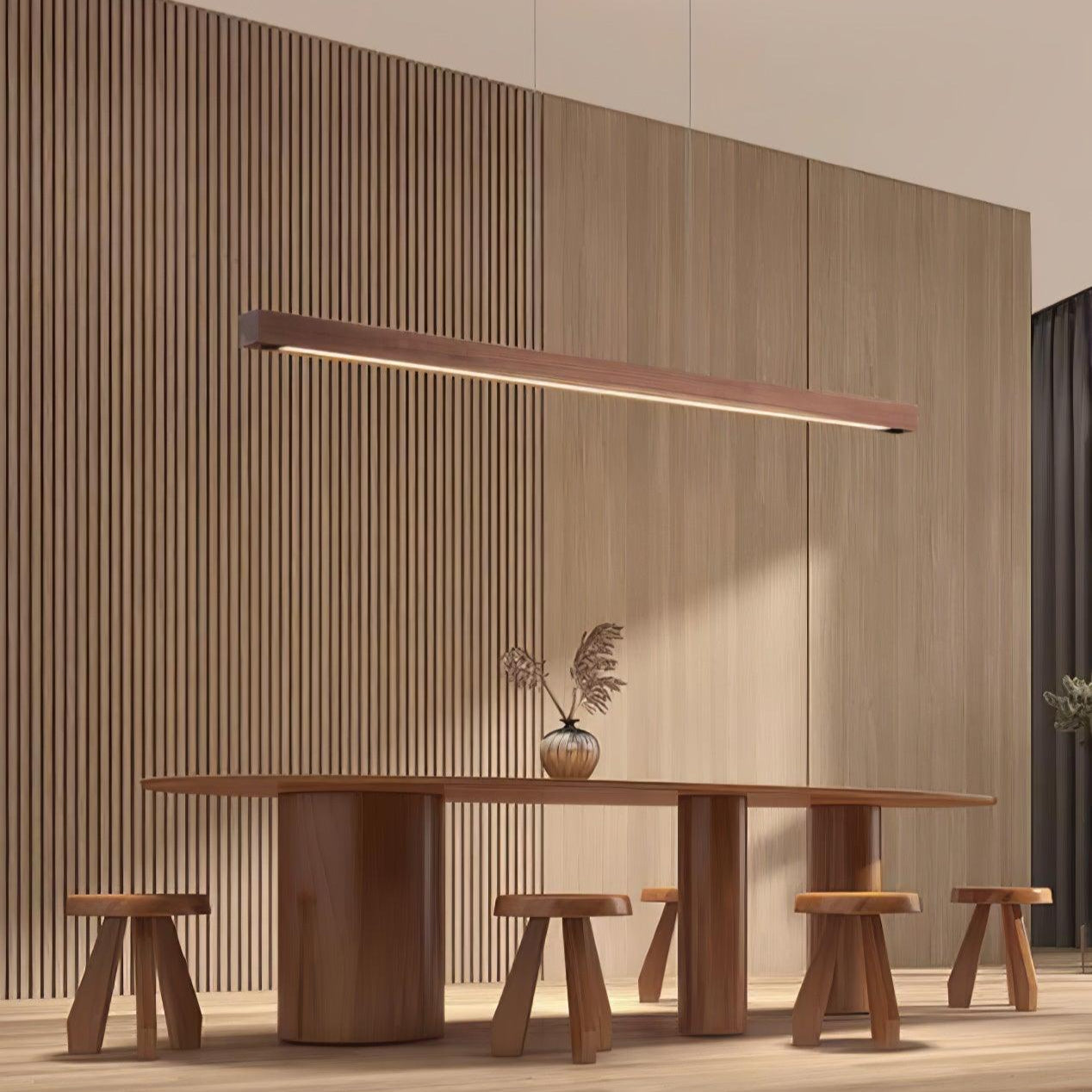 Eldran Linear Wooden Pendant Light