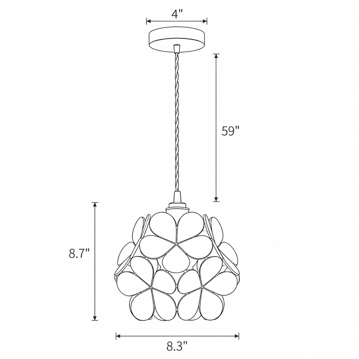 Loras Glass Flower Pendant Hanging Light