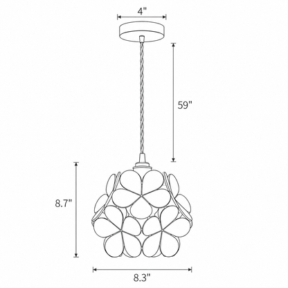 Loras Glass Flower Pendant Hanging Light