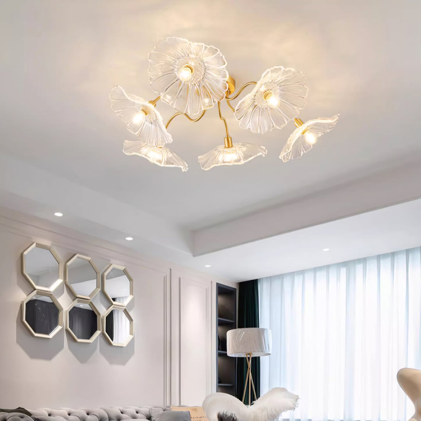 Alouette Floral Glass Ceiling Light