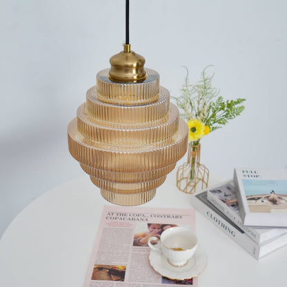Ridged Glass Pendant Light