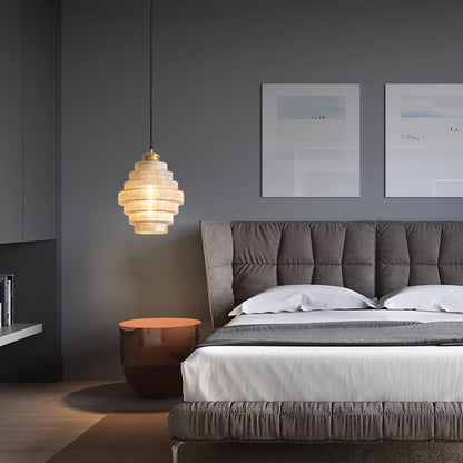 Ridged Glass Pendant Light
