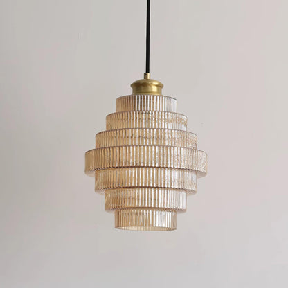 Ridged Glass Pendant Light