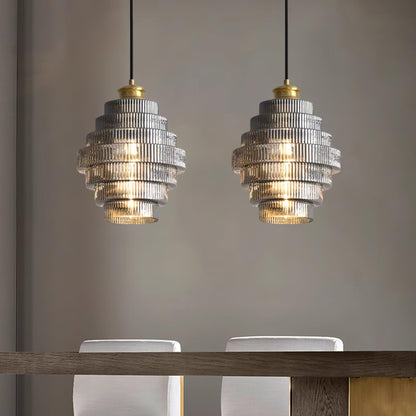 Ridged Glass Pendant Light