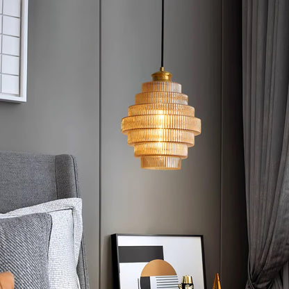 Ridged Glass Pendant Light