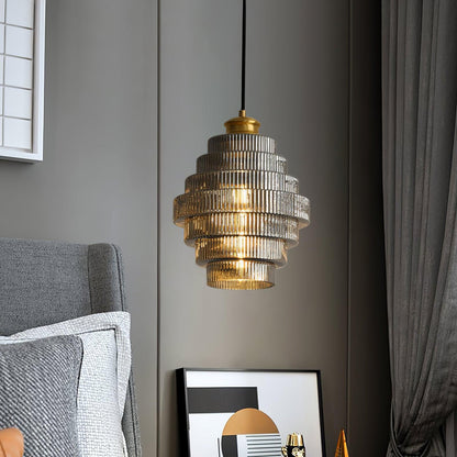 Ridged Glass Pendant Light