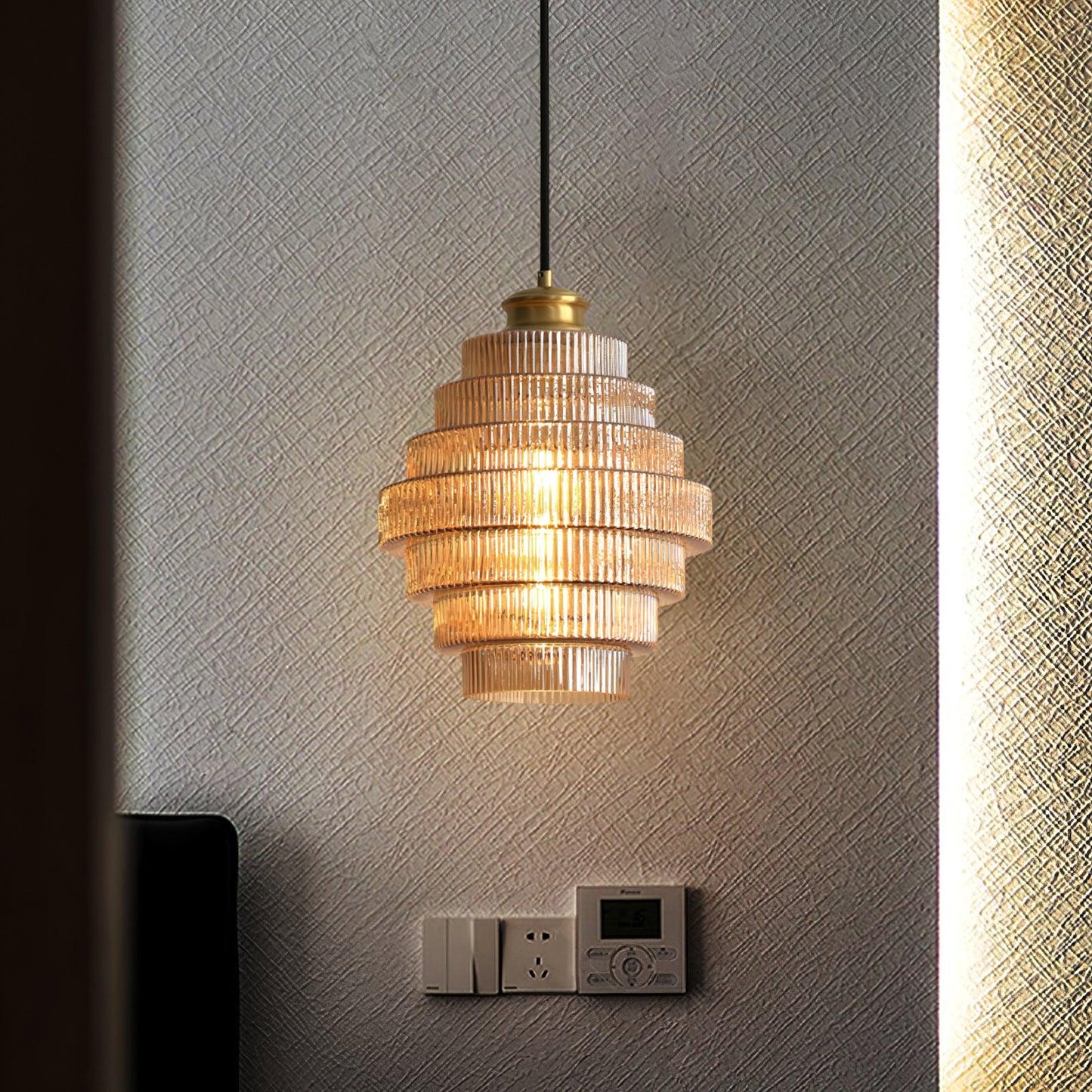 Ridged Glass Pendant Light